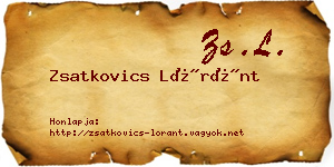 Zsatkovics Lóránt névjegykártya